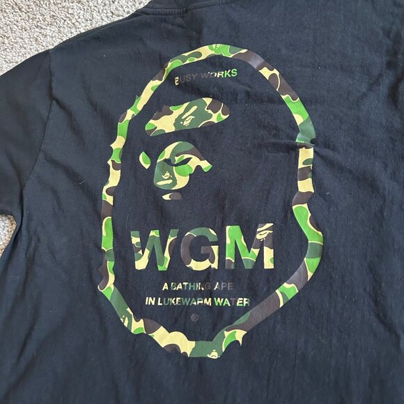 BAPE Mens Sz L Bathing Ape WGM "World Gone Mad" Black Graphic T-Shirt - Picture 8 of 9